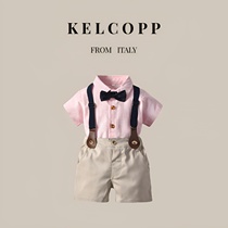 Costume italien KELCOPP pour garçons robe dété premier anniversaire de fille fleurie pour enfants petit costume de style britannique