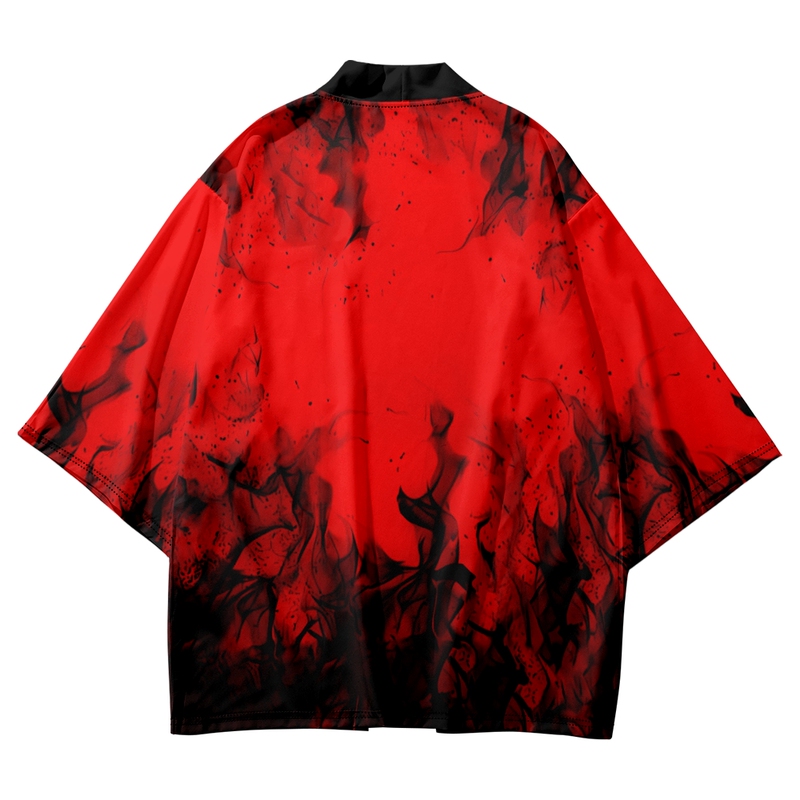 Japanese Hong Kong Style Retro Trendy Brand Loose Feather Cardigan Jacket Summer Ukiyo-E Kimono Robe Shirt Sun Protection Clothing