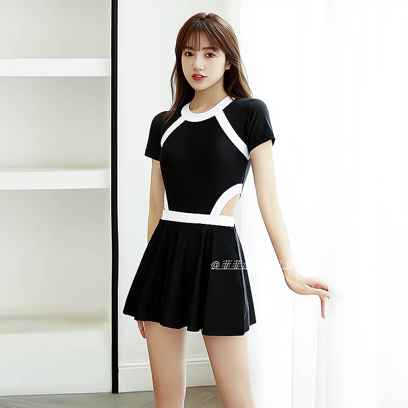 Swimming suit women's summer 2021 new conservative fashion cover belly slim one-piece skirt student seaside hot spring swimsuit