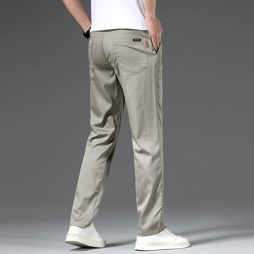 Приталенные повседневные брюки, мужские летние штаны, пиджак классического кроя, свободный прямой крой