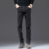 Мужские вельветовые осенние штаны, флисовый бархатный демисезонный бархат для отдыха, свободный прямой крой