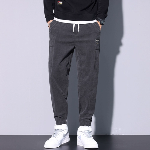 Осенние вельветовые спортивные бархатные штаны для отдыха