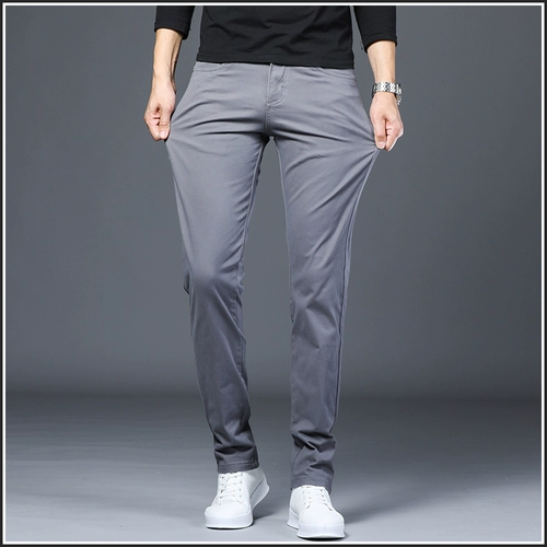 Мужские летние элитные хлопковые трендовые повседневные брюки для отдыха, осенние штаны, в корейском стиле, свободный прямой крой