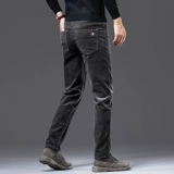 Мужские вельветовые осенние штаны, флисовый бархатный демисезонный бархат для отдыха, свободный прямой крой