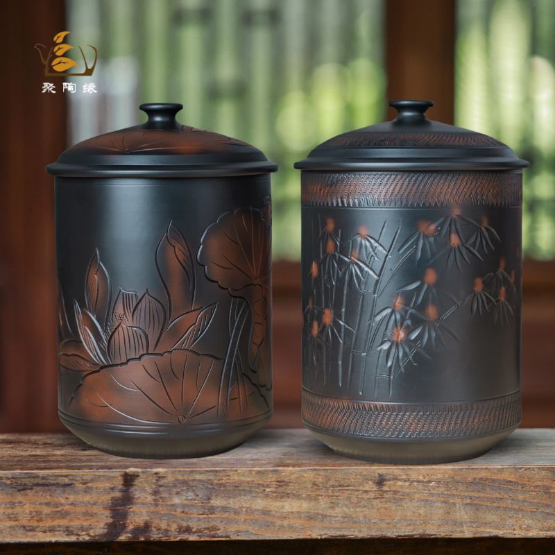 Jianshui Purple Pottery Tea Leaf Jars Seal Pot ceramic Home Damp Loose Tea Jar Storage Pu-erh 200 gr Tea Cake Vat-Taobao