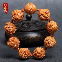 Olive stone bracelet big fortune fortune god bracelet core glyph play handle piece hand-carved eight gods of wealth bracelet for men