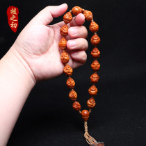 Olive stone bracelet Maitreya God of Wealth bracelet hand-carved hand-carved small seed wealth fan and angry wealth core glyph for men