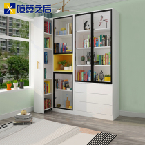 Pull-out bookcase after clampdown with glass door Free combination bookcase minimalist modern floor book room shelve