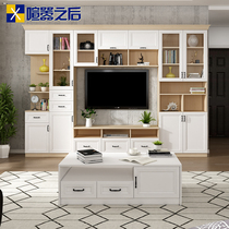 Nordic TV background cabinet modern simple TV wall cabinet wall cabinet film and television wall multi-function living room cabinet D-210