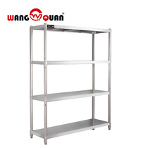 wangquan stainless steel shelf kitchen shelf four layer thick floor shelf canteen hotel storage rack