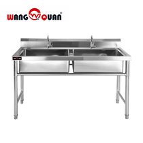 wangquan commercial stainless steel pool school unit canteen Hotel Hotel restaurant wash basin dishwashing sink