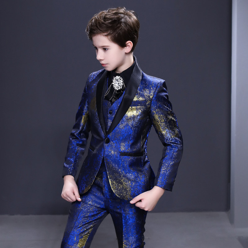 Children's dress suit boy suit host suit British handsome model catwalk piano performance costume