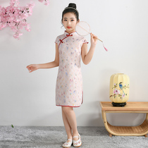 Girls Cheongsam Summer Dress 2021 New Chinese Style Childrens Wear Girls Baby Childrens Skirt Summer Dress