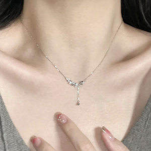 Sparkling Wheat Spike Peace Necklace for Women, Light Luxury Niche Design, High-End, Same Style as on Xiaohongshu, Valentine's Day Gift