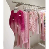 Зимний сексуальный розовый свитер, куртка, градиент