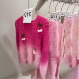 Зимний сексуальный розовый свитер, куртка, градиент