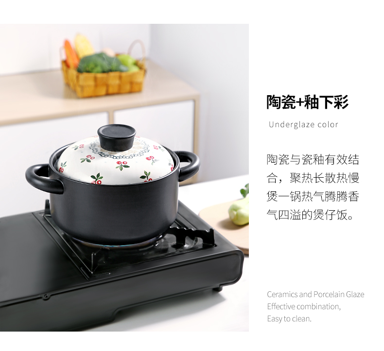 Casserole stew ceramic household high - temperature gas soup soup rice soup pot stew gas buner for small Casserole