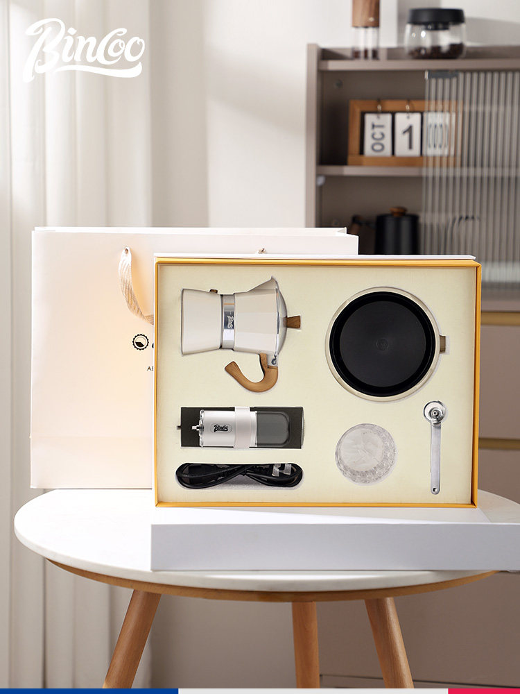 Bincoo Moka Pot Coffee Maker Home Electric Ceramic Stove Set Espresso Extraction Coffee Pot Utensil Gift Box