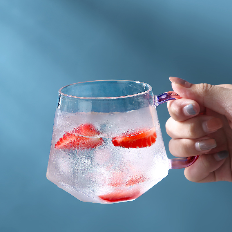 Glass home heat-resistant high temperature cup tea cup simple and fresh Sen series transparent handle with handle water cup set