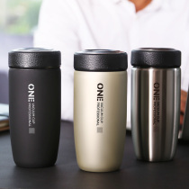 Insulated water cup Mens portable high-grade personality creative trend car cup Simple with filter tea cup bottle