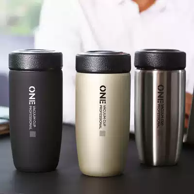 Insulated water cup Men's portable high-end personality creative trend car cup Simple with filter tea cup bottle