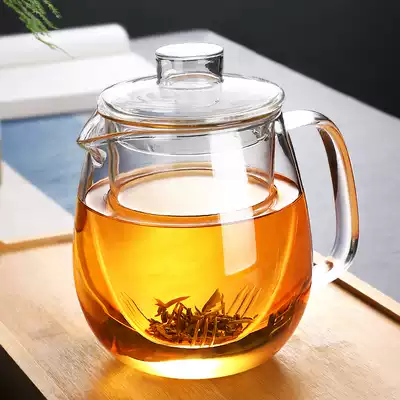 Glass teapot, high temperature resistant teacup, tea set, household black tea maker, small kettle set for filtering tea leaves