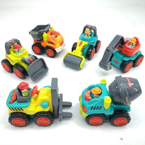 Mini inertial engineering car toy childrens car crash excavator cake piece boy baby rod over