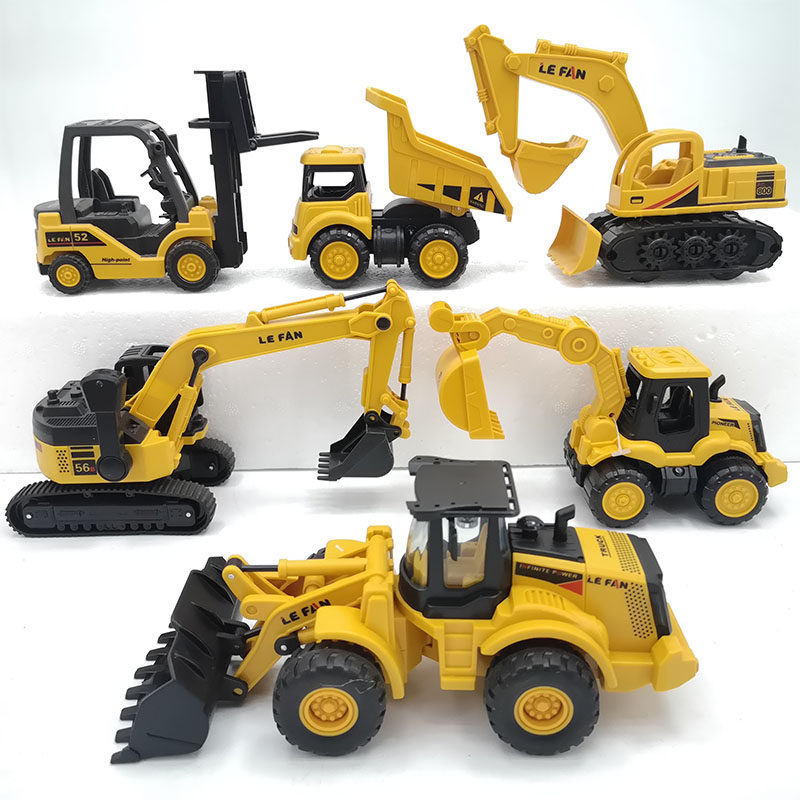 Children's construction vehicle toy inertial excavator resistant to falling small forklift model boy treasure educational bulldozer excavator