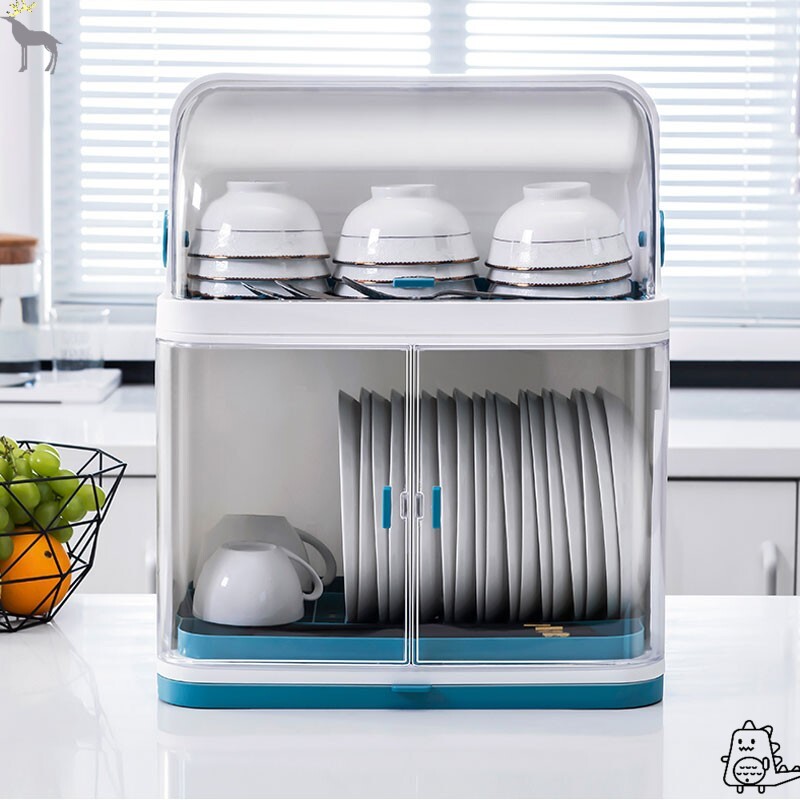 Kitchen bowl rack Chopsticks storage box bowl box Plastic bowl cabinet Household dish drain rack with lid for tableware