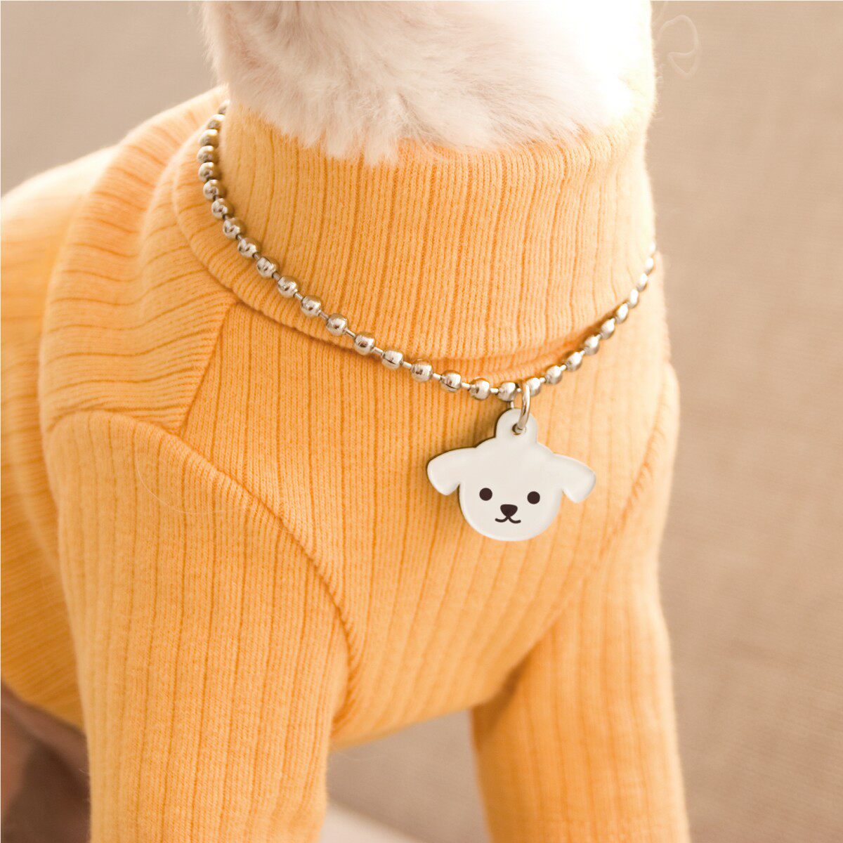 dalbampicnic dog pet handicraft round dog head Pendant Pearl Necklace Pendant name Custom 