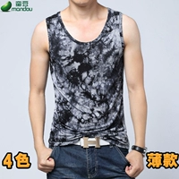 Áo vest nam thương hiệu thủy triều ngụy trang mùa hè ngụy trang cá tính phiên bản Hàn Quốc của chiếc áo cotton bó sát da bó sát - Áo vest cotton áo ba lỗ trắng