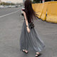 New modal draping long skirt to ankle skirt casual high waist slimming knee length female skirt summer