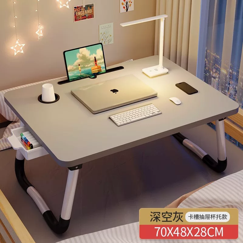 Small bed table foldable dormitory computer desk home bedroom bay window desk student dormitory lazy study desk