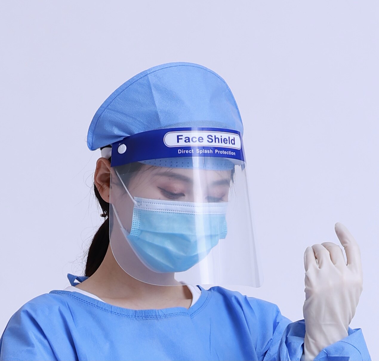 Spot protective mask face screen transparent full face cap anti-splash splash anti-bacterial virus manufacturers can export