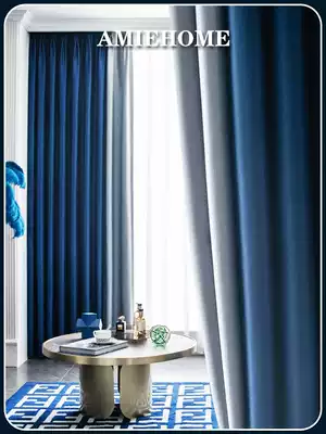 European-style curtains 2021 new living room modern simple light luxury high-grade atmospheric finished color hook type shading