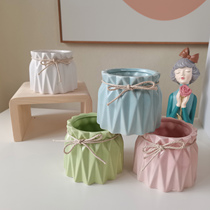 HichiNordic Ins Wind Ceramic Small Number Vase Home Tabletop Living Room With Flower Arrangement Brief-Like Room Table Decoration