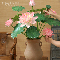 Original simulation lotus leaf lotus leaf handzal suit Chinese living room table ground floor placement for Buddhas fake lotus flower decoration