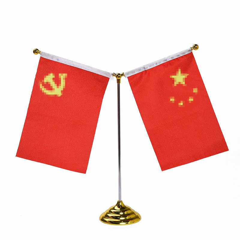 Small mini Y tableflag fitted with car decorated flag flag silver base signing negotiation flag flag