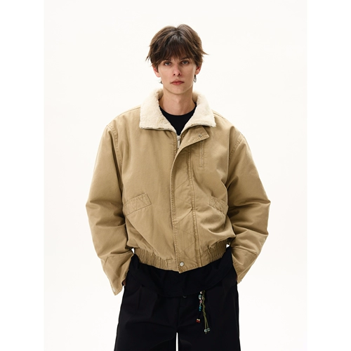 MaxDstr Bane Style Bomber Workwear Stand Complar Cotton Jacte