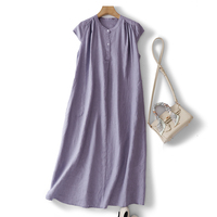 2026 summer new style large size loose and versatile sleeveless dress for women simple casual style vest dress