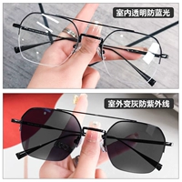 Черная рама+1,61 Анти-синий, изменяющий свет, серая линза [Myopia 0-400 Astigmatism 0-200]