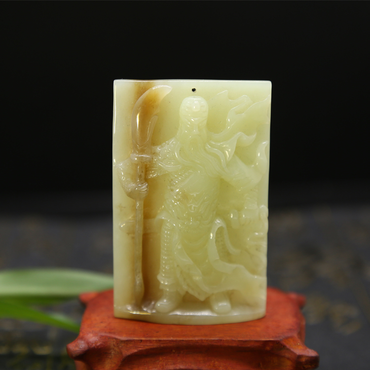 Xiu Yan Jade Yellow White Old Jade Pendant Male Hanging and Necklace Tide Men's Necklace Hangmen and Guan Gong Yu Pei Huang White Old Jade Guan Feather Jade Pendant