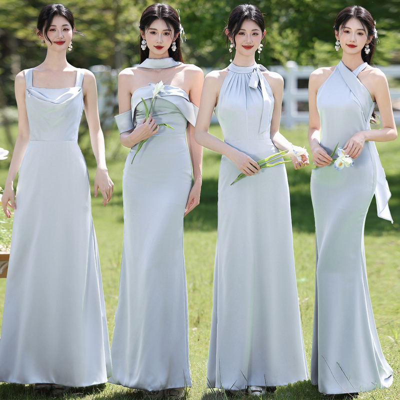 Blue Bridesmaid Dresses, Stunning Gowns for Besties and Sister Groups, 2026 New Style, Fairy-Like, High-End, Niche, Can Be Worn Casually