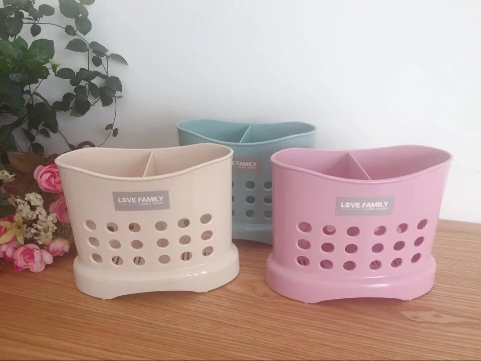 Chopsticks barrel chopsticks cage chopsticks box rack barrel plastic straw spoon knife and fork with cover drain tray tableware storage household