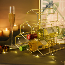 Nordic wine rack storage rack Red wine ornaments Bottle storage rack Household wine lattice prismatic creative wine rack