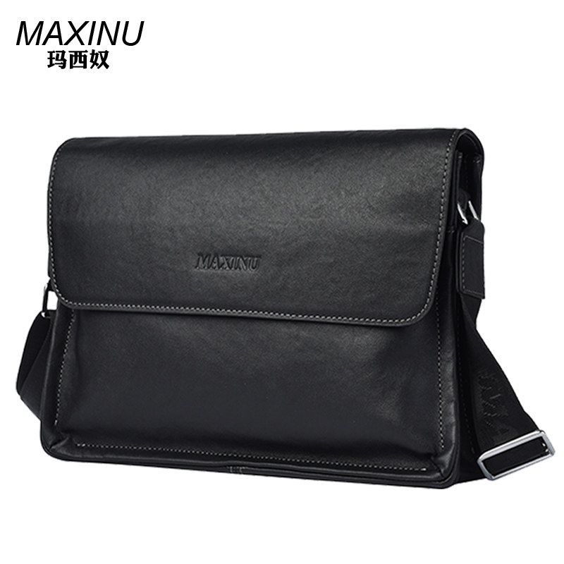 Head Layer Bull Leather Single Shoulder Bag Men Skew Satchel Bag Men's Leather Bag Leather Bag Retro Business Briefcase Dad