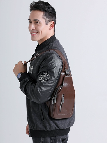 Нагрудная сумка, сумка на одно плечо, сумка для телефона, рюкзак, из натуральной кожи, подарок на день рождения