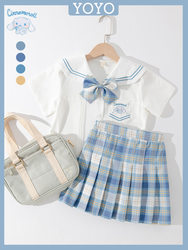 Girls' Dress Summer Outfit Cinnamoroll Jk Uniform Pleated Skirt Set School Style Toddler Summer Princess Dress