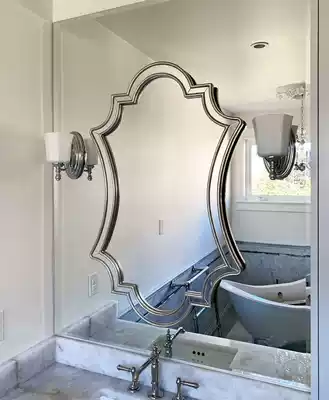 European dining room wall decoration mirror bedroom cosmetic mirror hanging wall shaped bathroom mirror American cosmetic room mirror