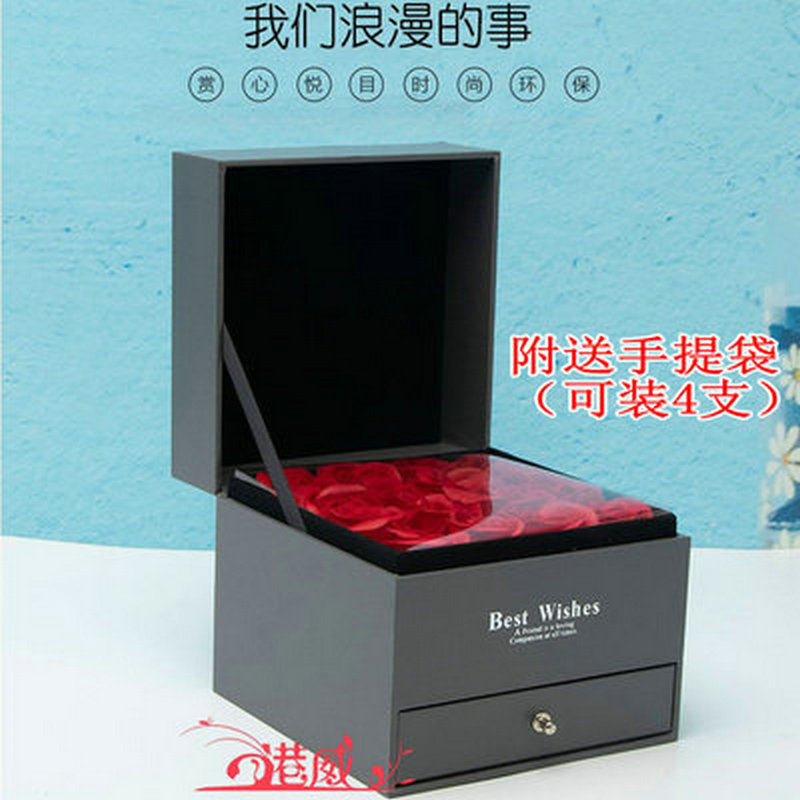 High-end Valentine's Day Christmas New Year's Eve Gifts Box Small Gold Bars Round Pipe Mouth Red Lip Glazed Lipstick Gift Box